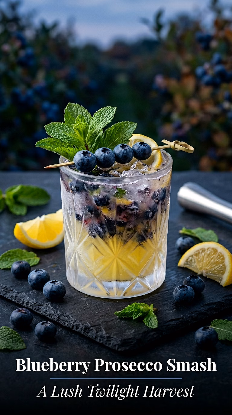 Blueberry Limoncello Prosecco Smash