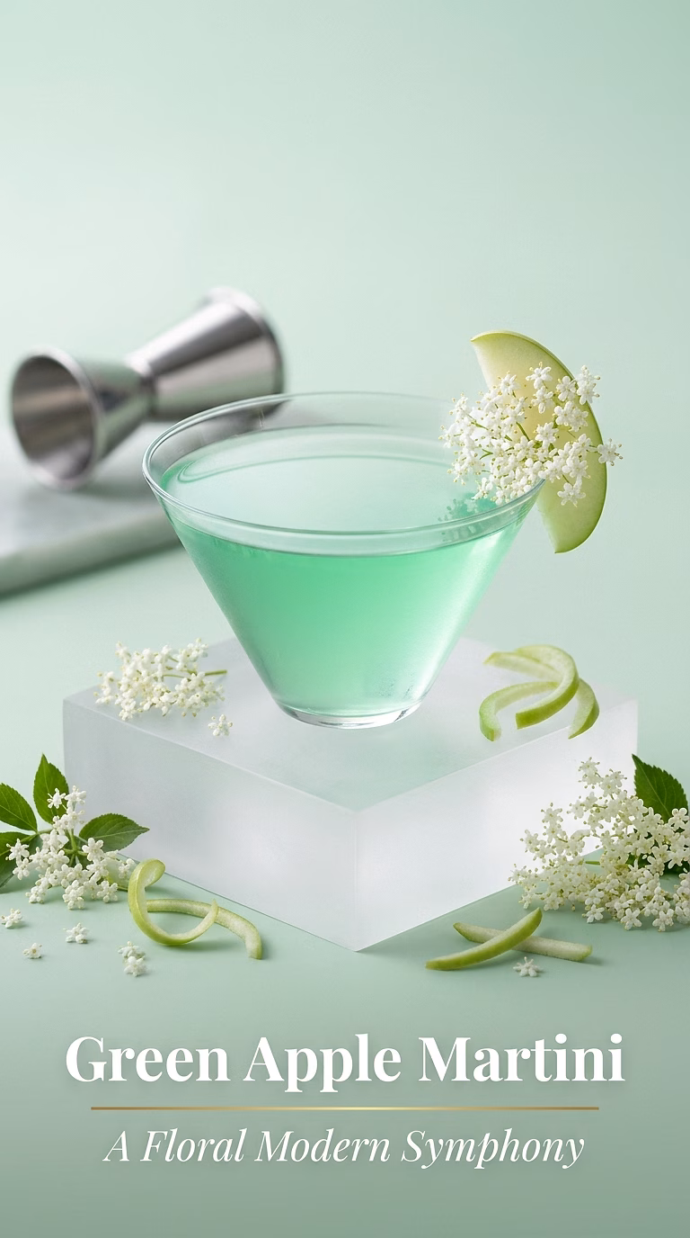 Green Apple Martini with Elderflower