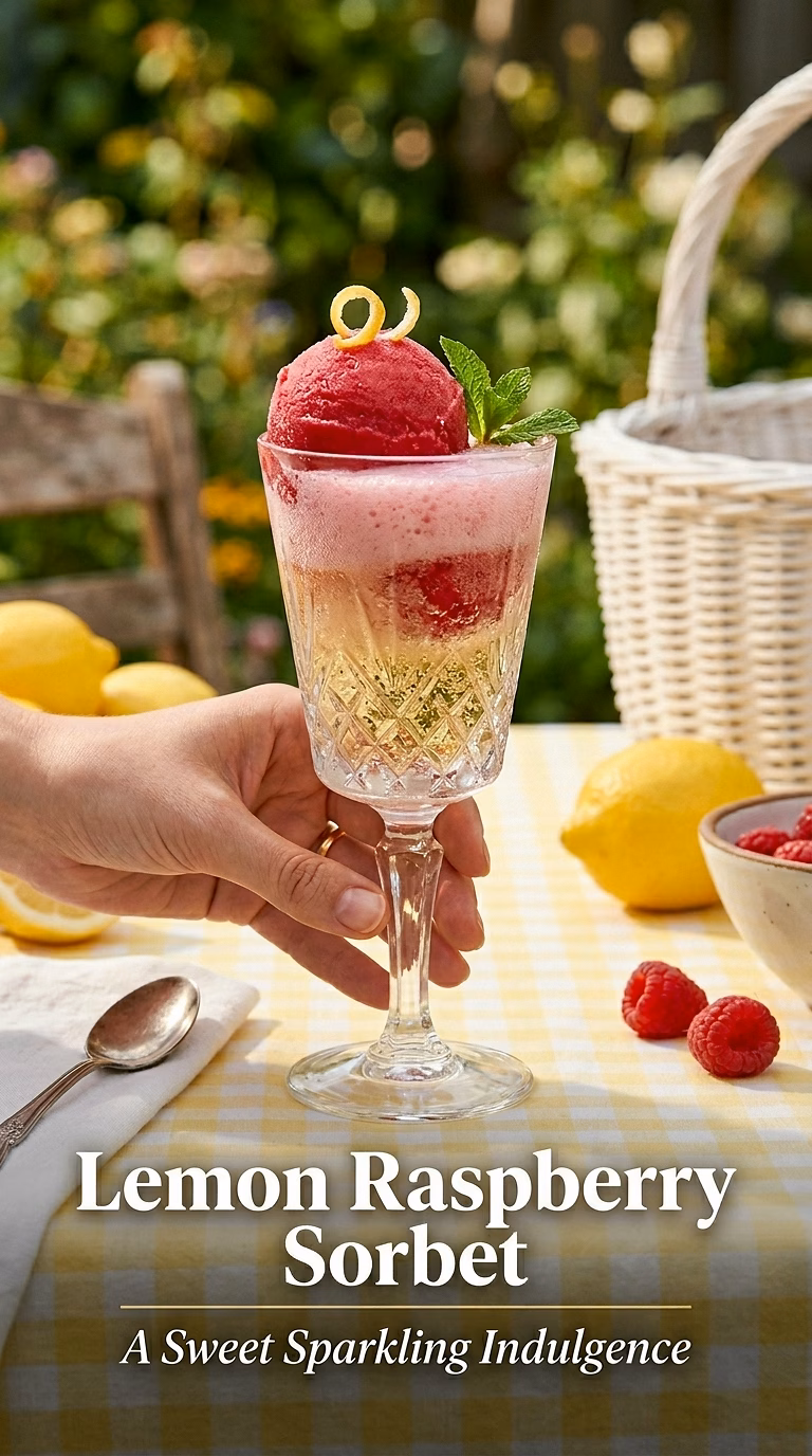 Lemon Raspberry Sorbet Float