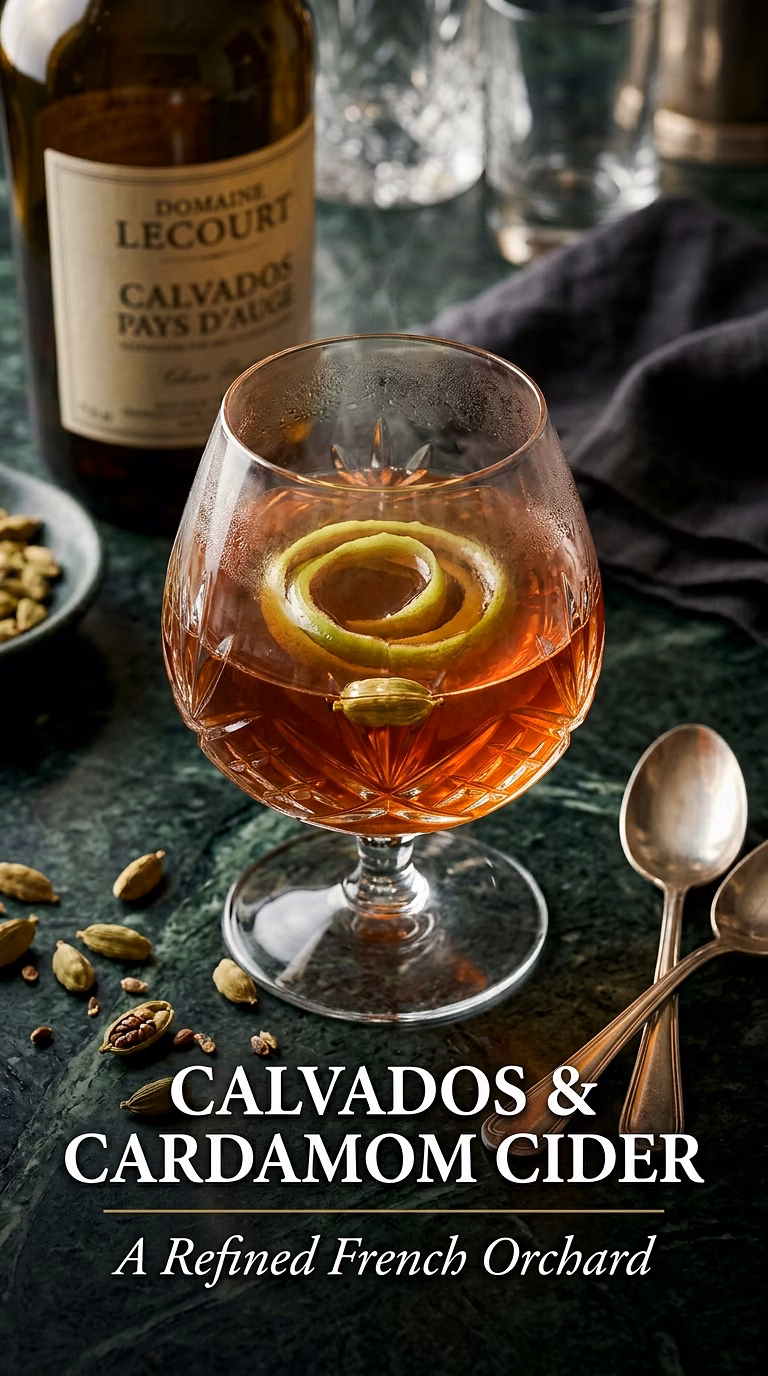 Mulled Apple Cider with Calvados and Cardamom