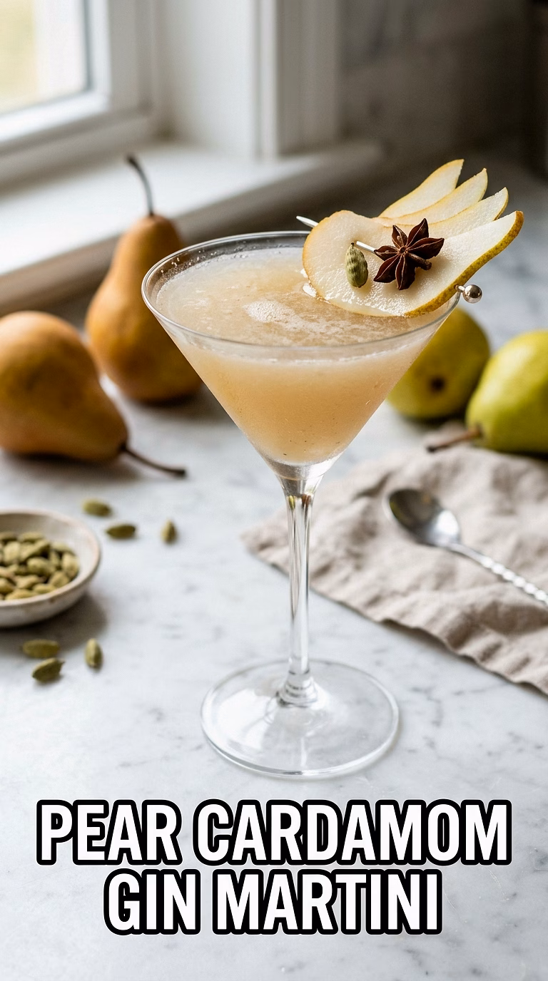 Pear Cardamom Gin Martini