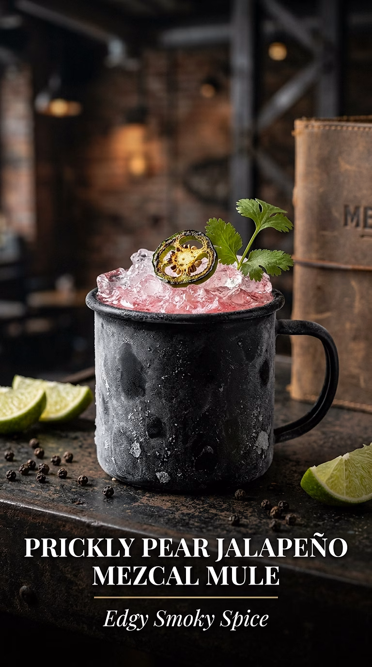 Prickly Pear Jalapeño Mezcal Mule