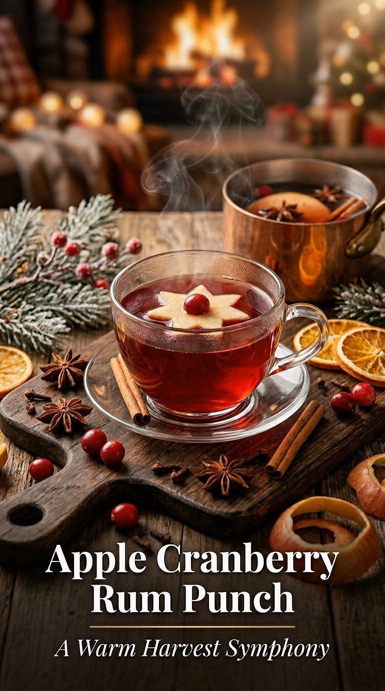 Spiced Apple Cranberry Warm Rum Punch