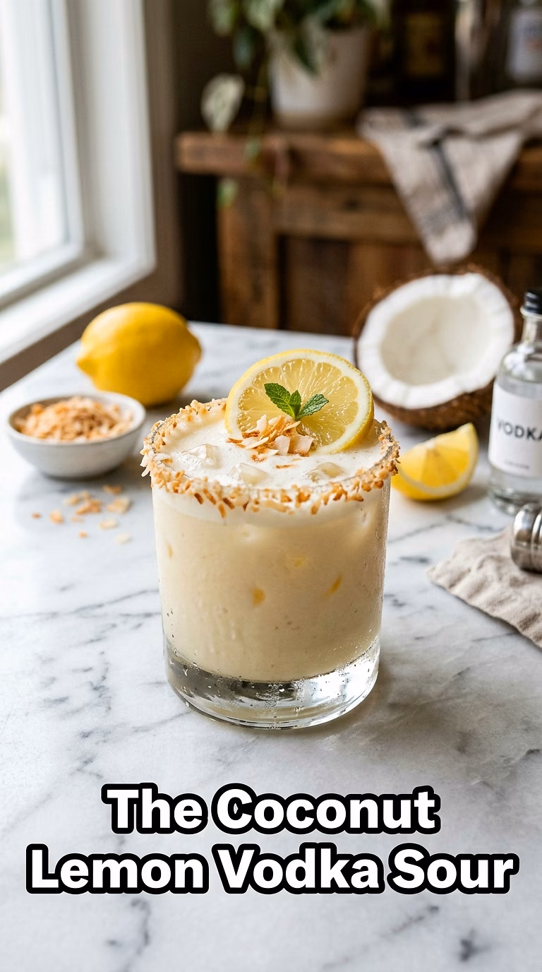 The Coconut Lemon Vodka Sour