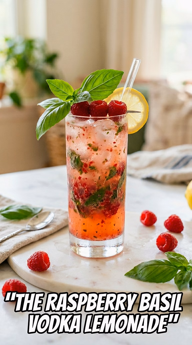 The Raspberry Basil Vodka Lemonade