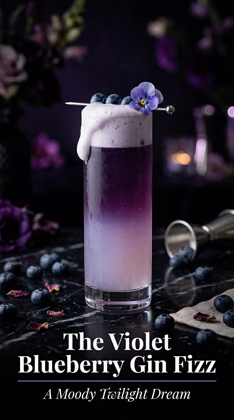 The Violet Blueberry Gin Fizz
