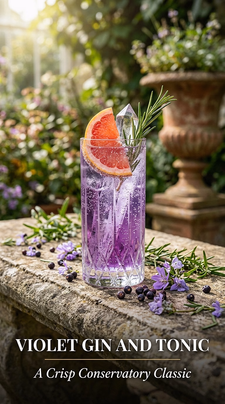 Violet Gin and Tonic