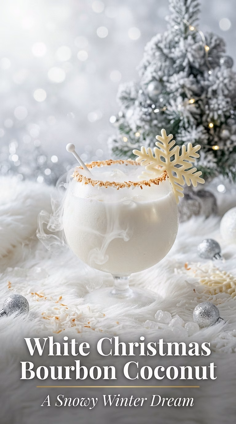 White Christmas Bourbon Coconut Cocktail