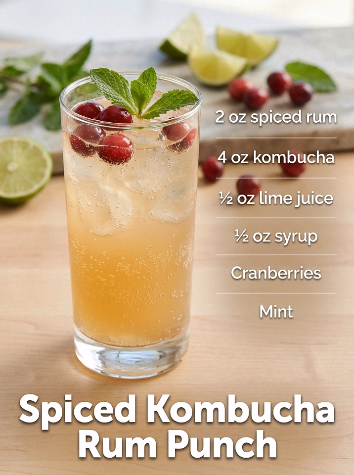 15. 🍹 Spiced Kombucha Rum Punch