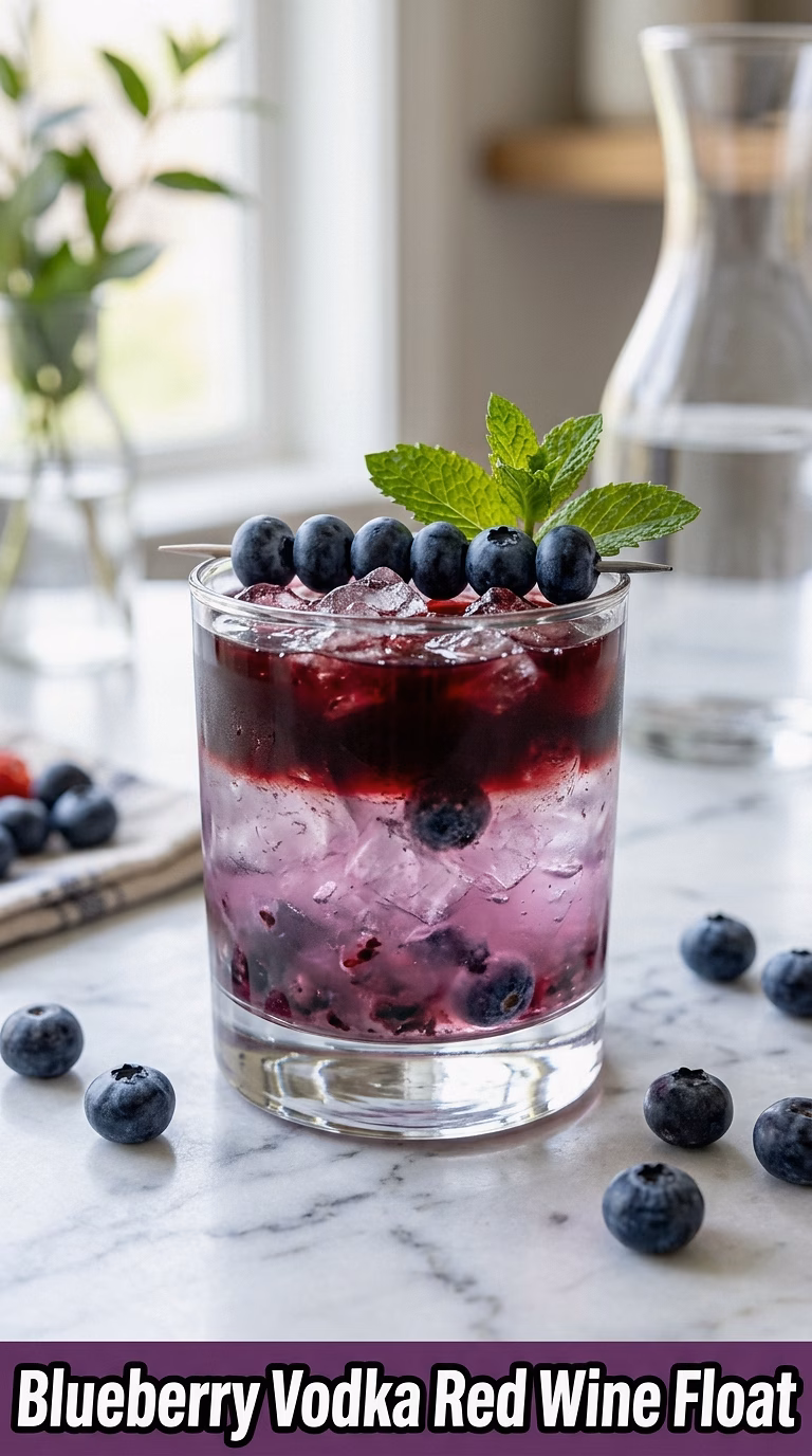 Blueberry Vodka Red Wine Float