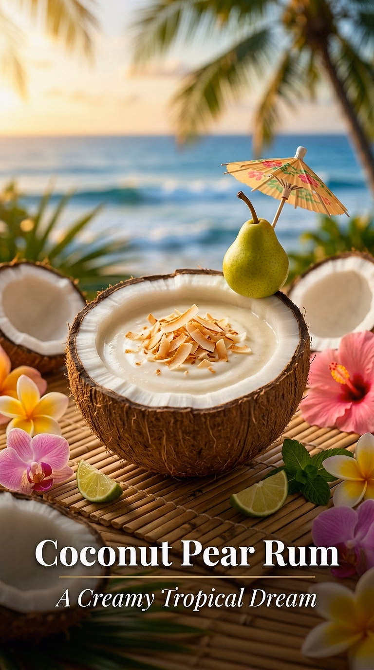 Coconut Pear Rum Cocktail