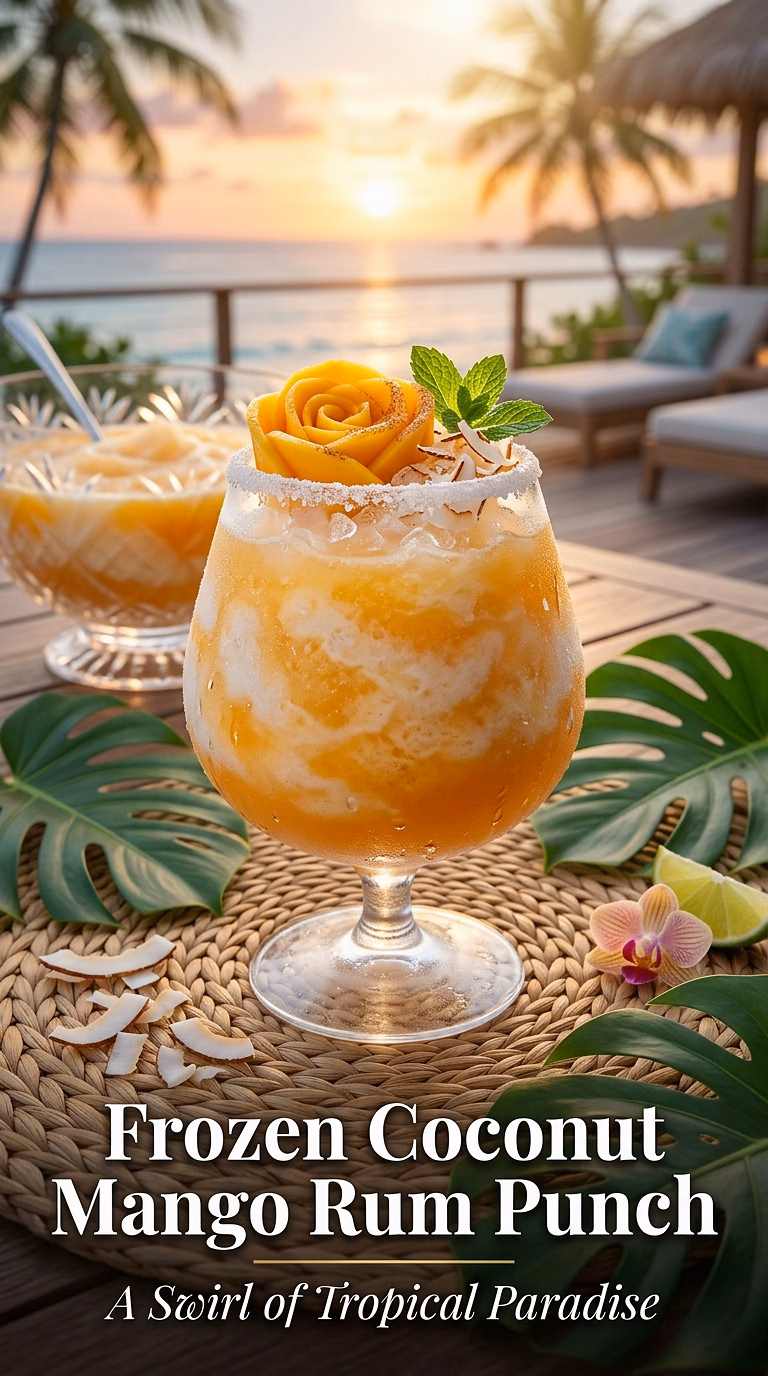Frozen Coconut Mango Rum Punch