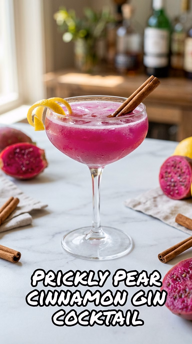 Prickly Pear Cinnamon Gin Cocktail