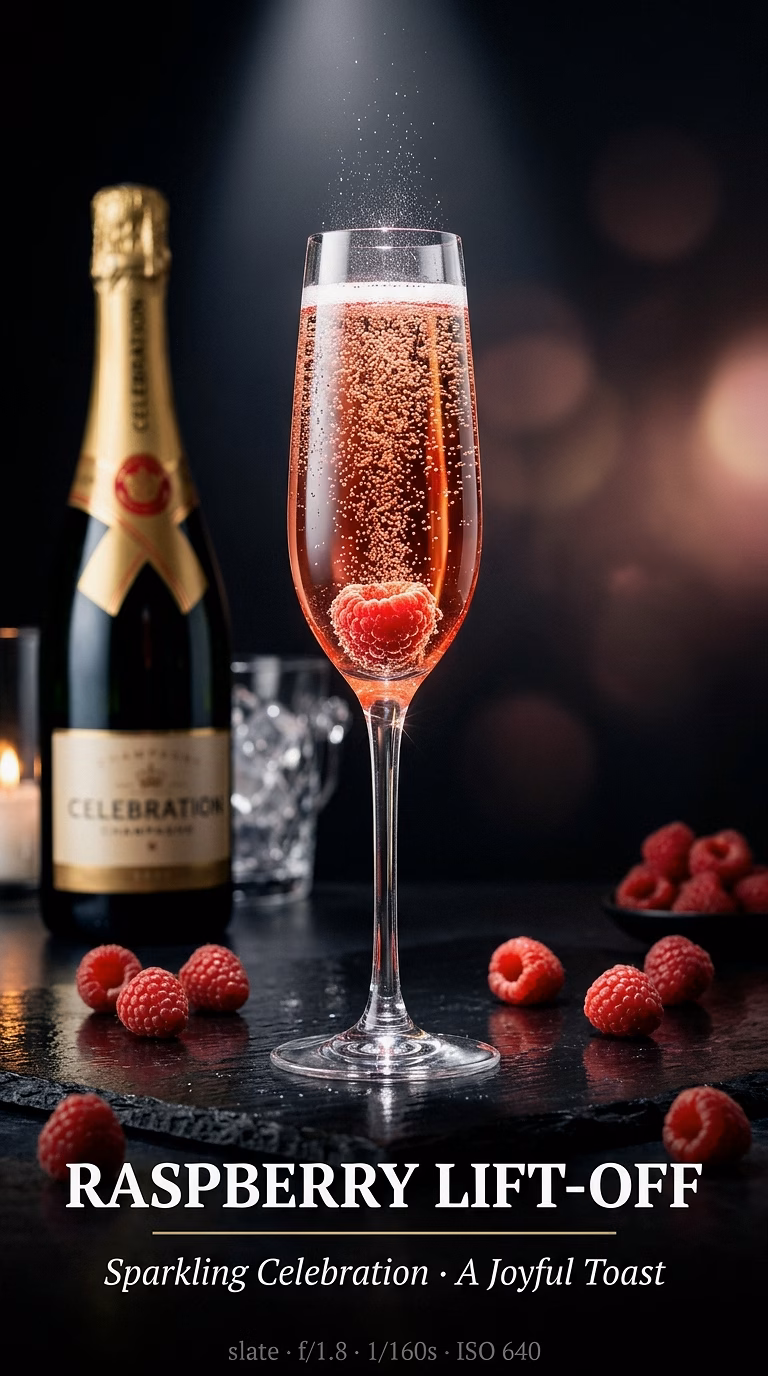 Raspberry Lift-Off (Champagne Cocktail)
