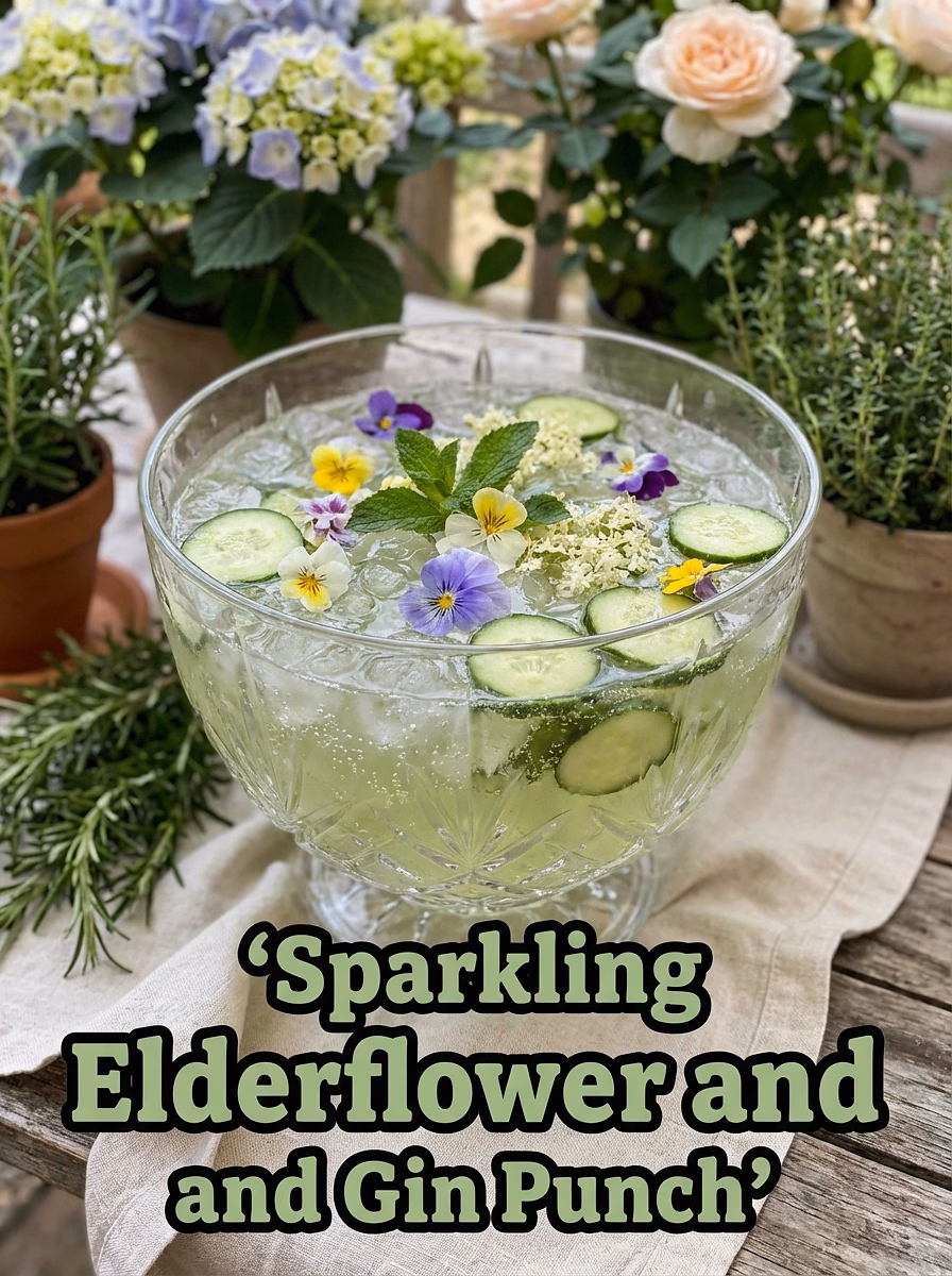 Sparkling Elderflower and Gin Punch
