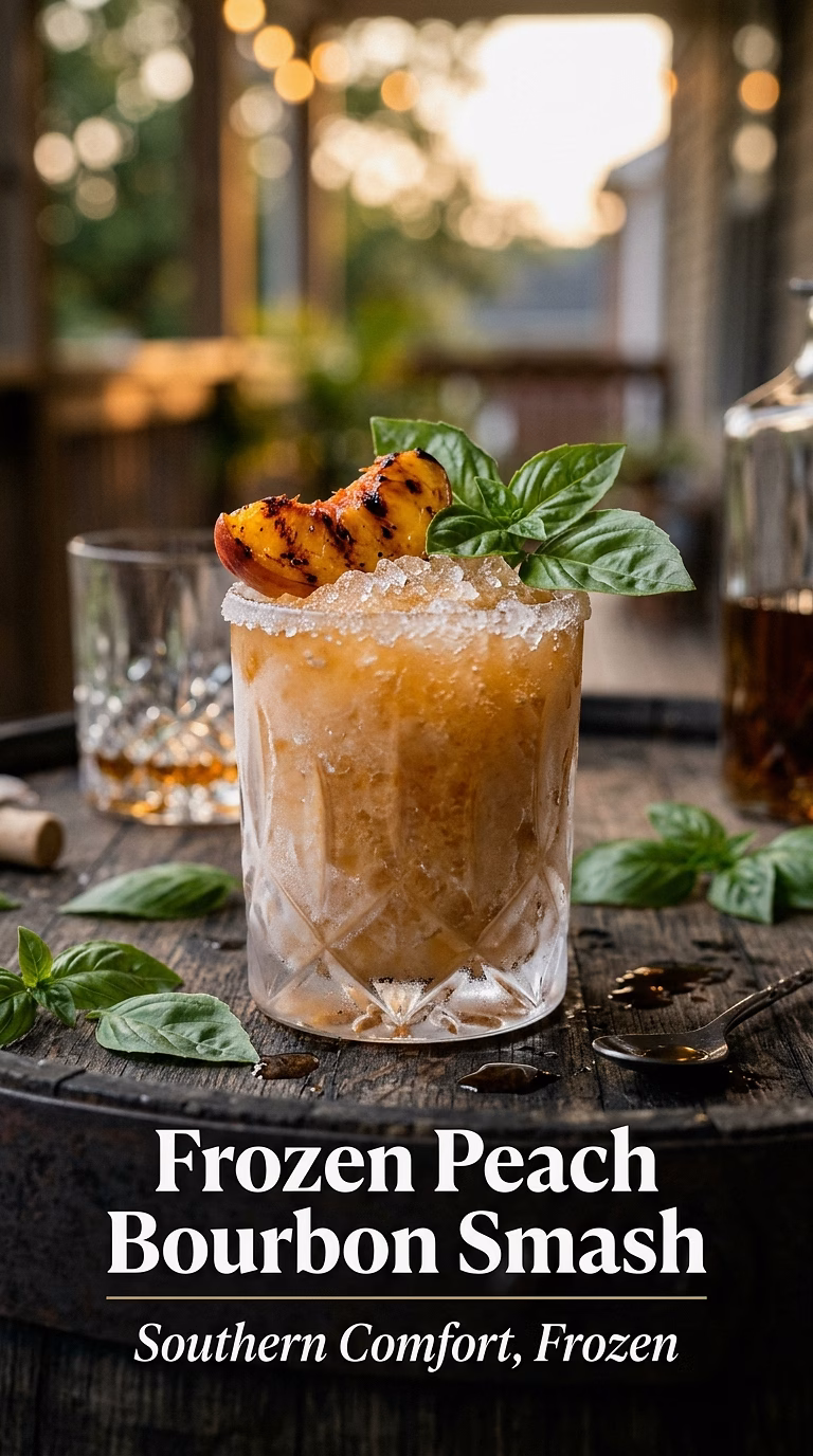 Frozen Peach Bourbon Smash