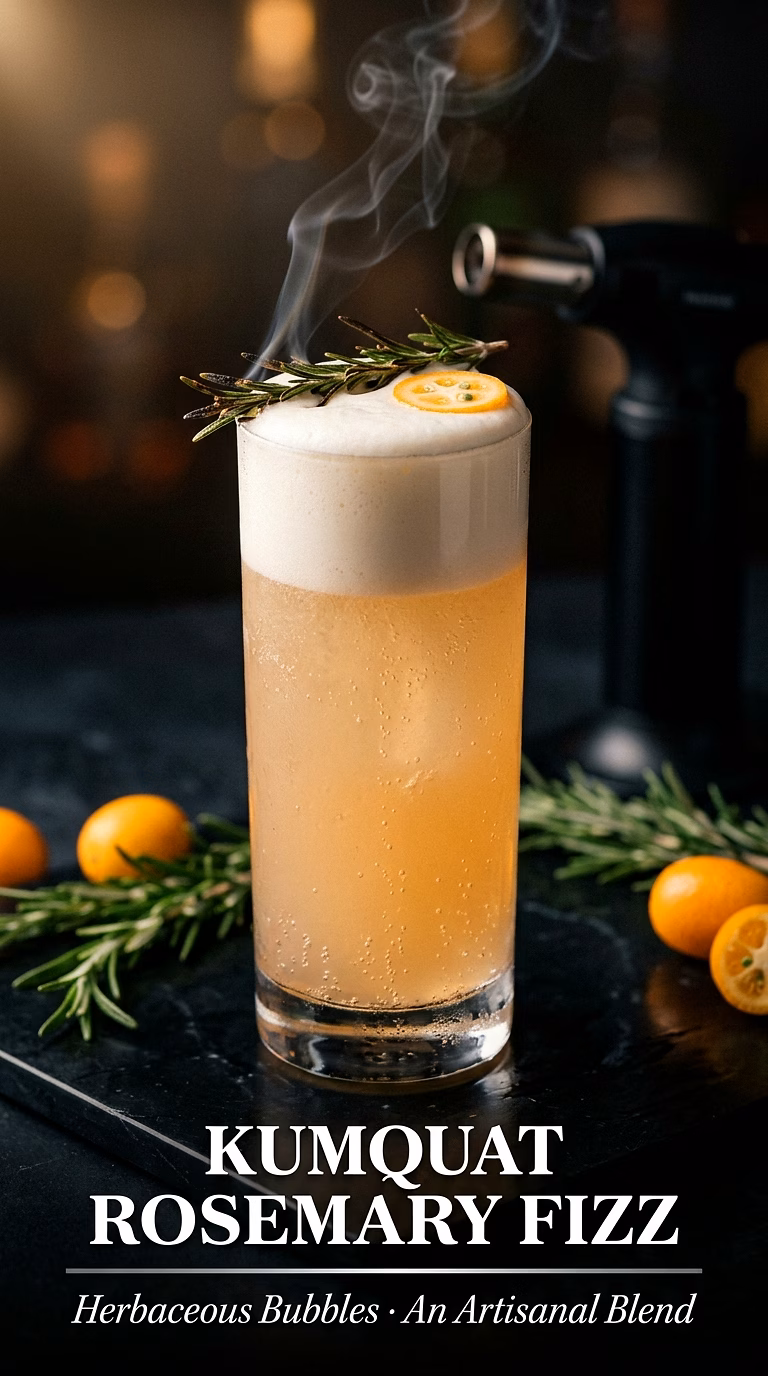 Kumquat Rosemary Gin Fizz