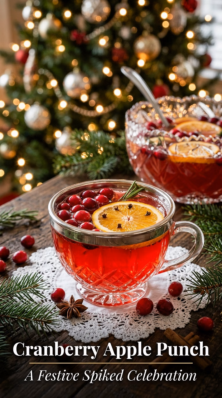 Slow Cooker Cranberry Apple Cider Punch (Spiked)