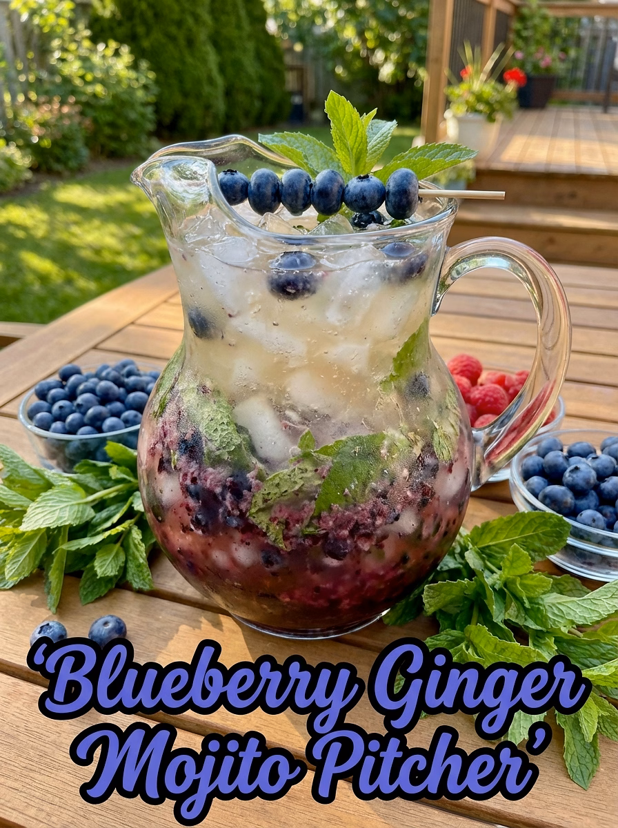 Blueberry Ginger Mojito Pitcher