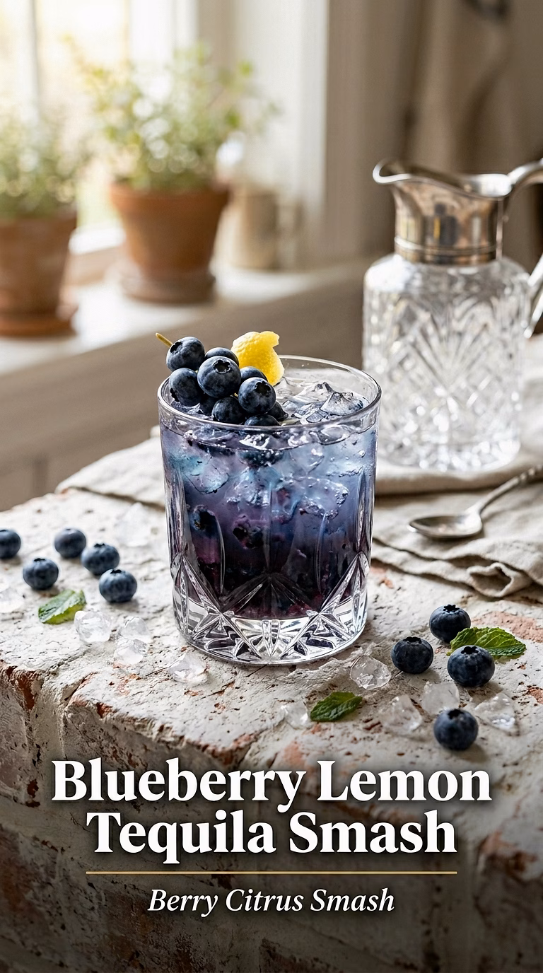 Blueberry Lemon Tequila Smash