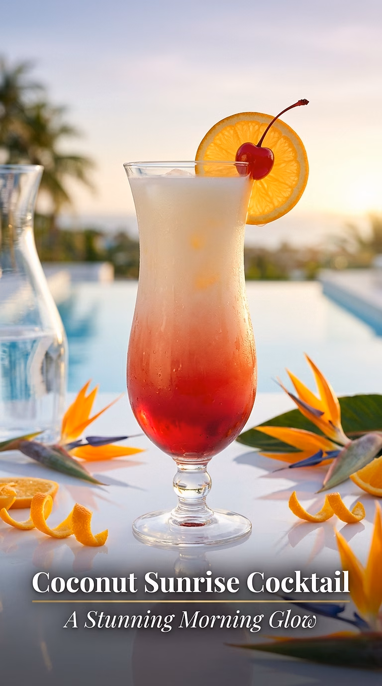 Coconut Sunrise Vodka Cocktail