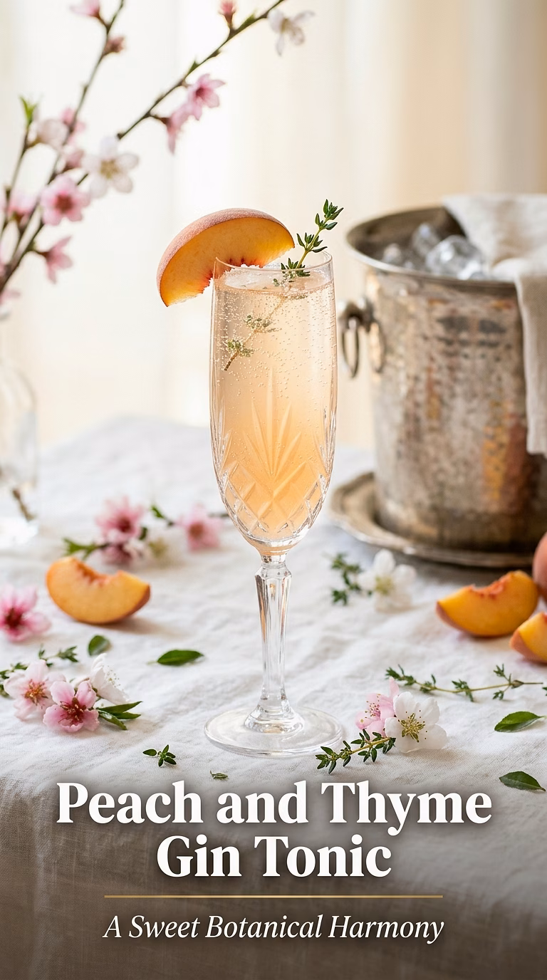 Peach and Thyme Gin Tonic