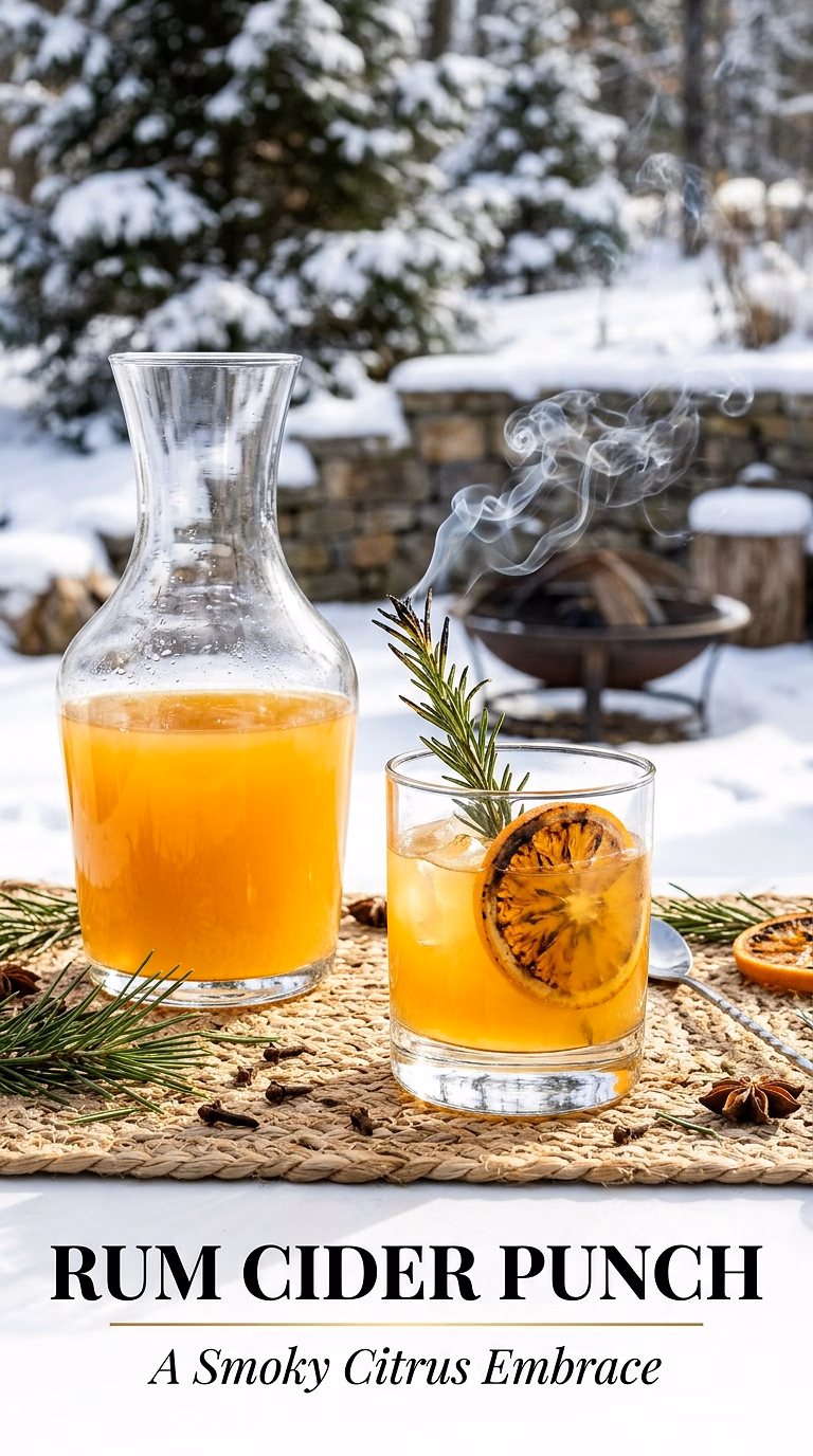 Rum Cider Punch with Rosemary and Orange