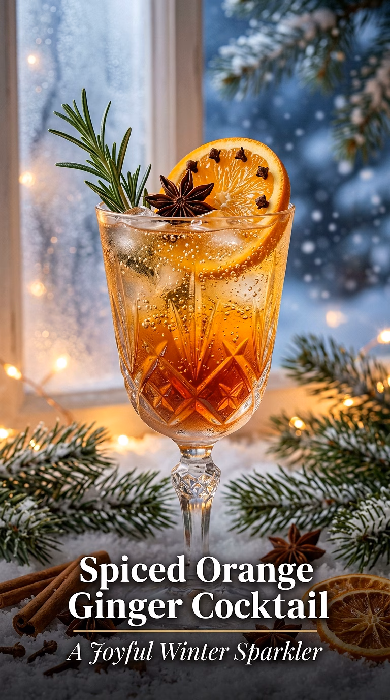 Spiced Orange Ginger Ale Holiday Cocktail