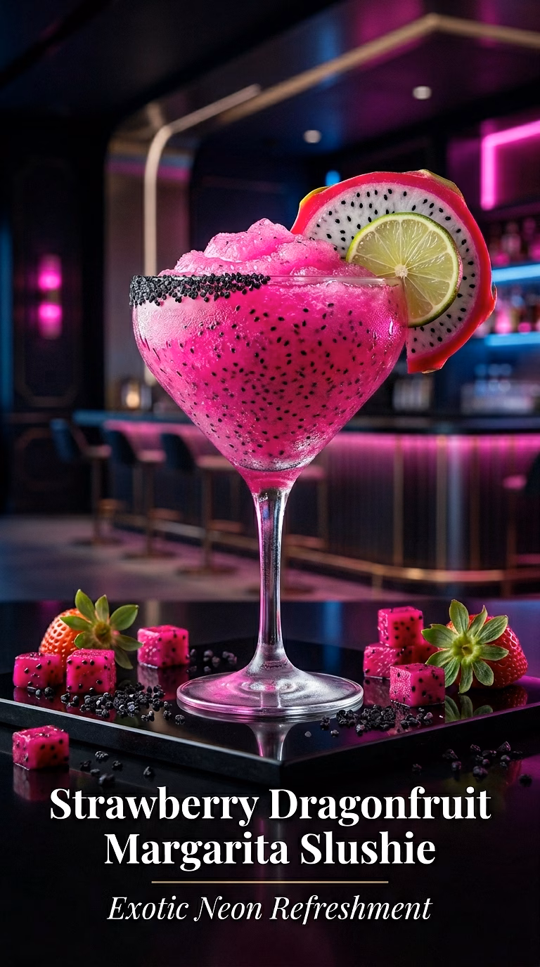 Strawberry Dragonfruit Margarita Slushie