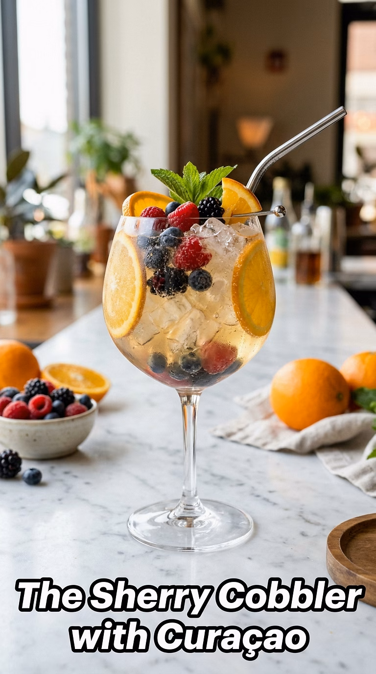 The Sherry Cobbler with Curaçao