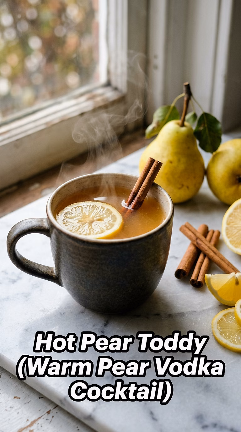 Hot Pear Toddy (Warm Pear Vodka Cocktail)