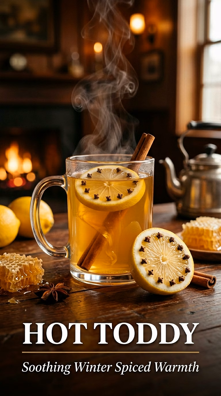 Hot Toddy with Honey and Whiskey