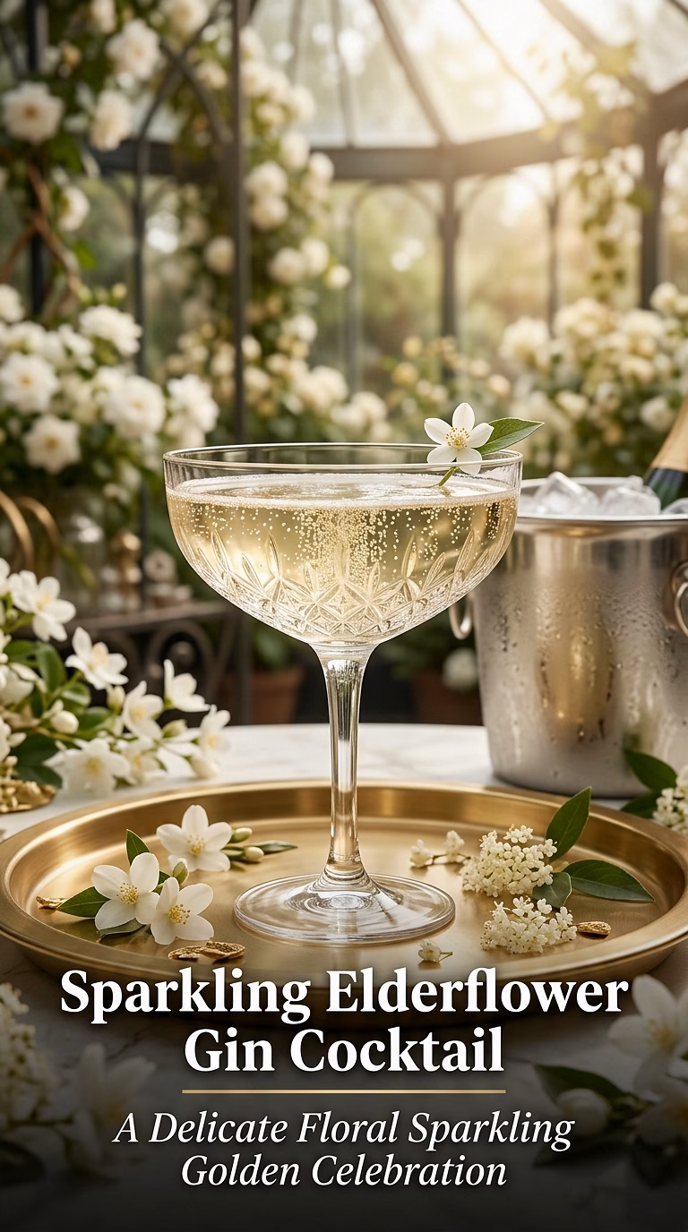 Sparkling Elderflower Gin Cocktail