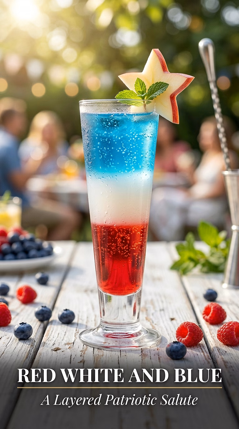 Classic Red, White, and Blue Layered Cocktail