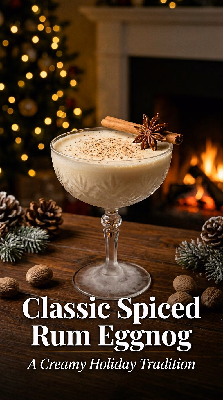 Classic Spiced Rum Eggnog