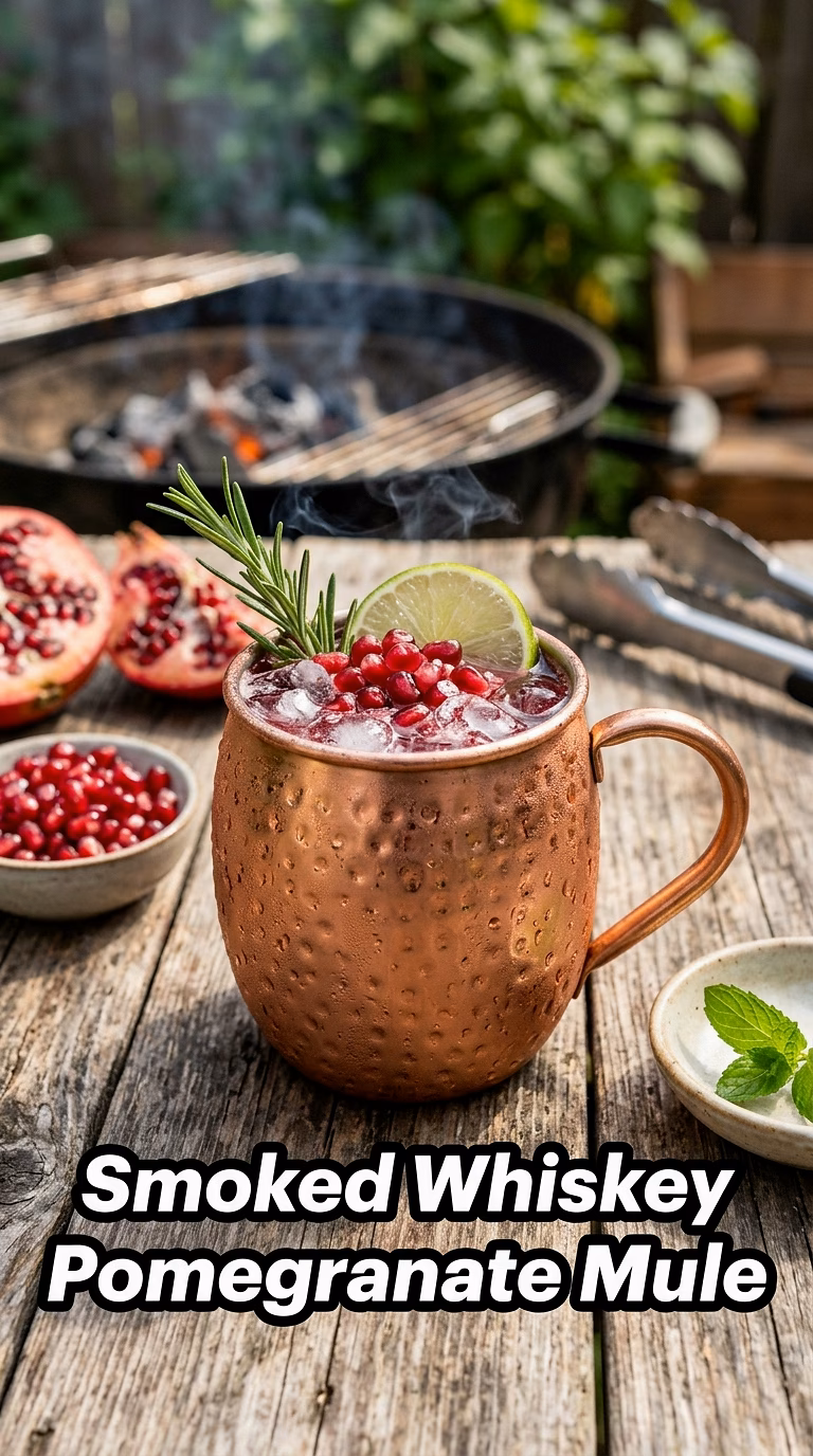 Smoked Whiskey Pomegranate Mule