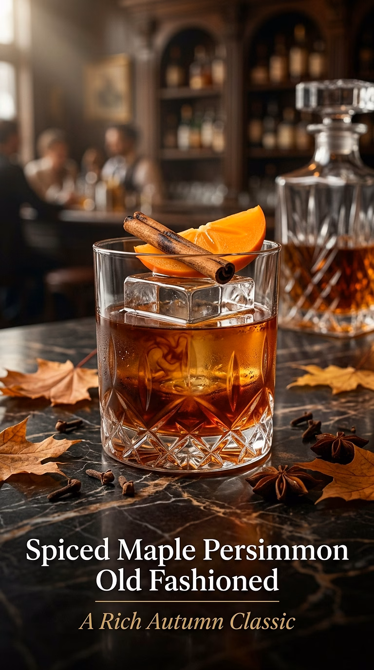 Spiced Maple Persimmon Old Fashioned