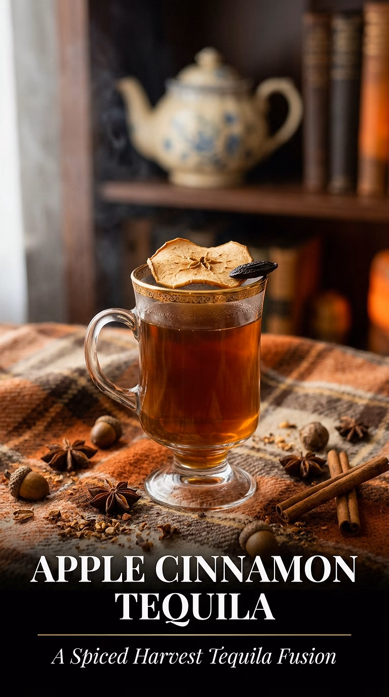 Apple Cinnamon Infused Tequila with Sparkling Water