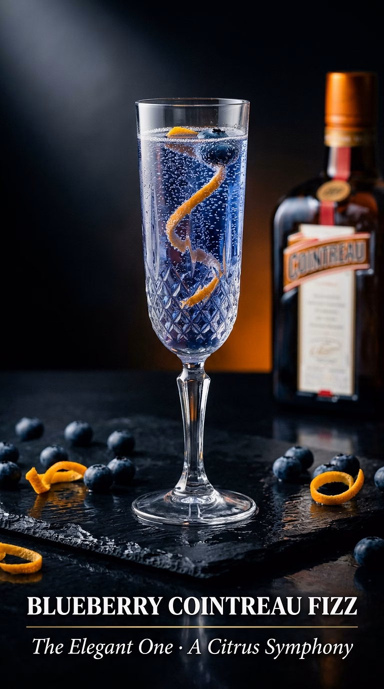 Blueberry Cointreau Fizz (The Elegant One)