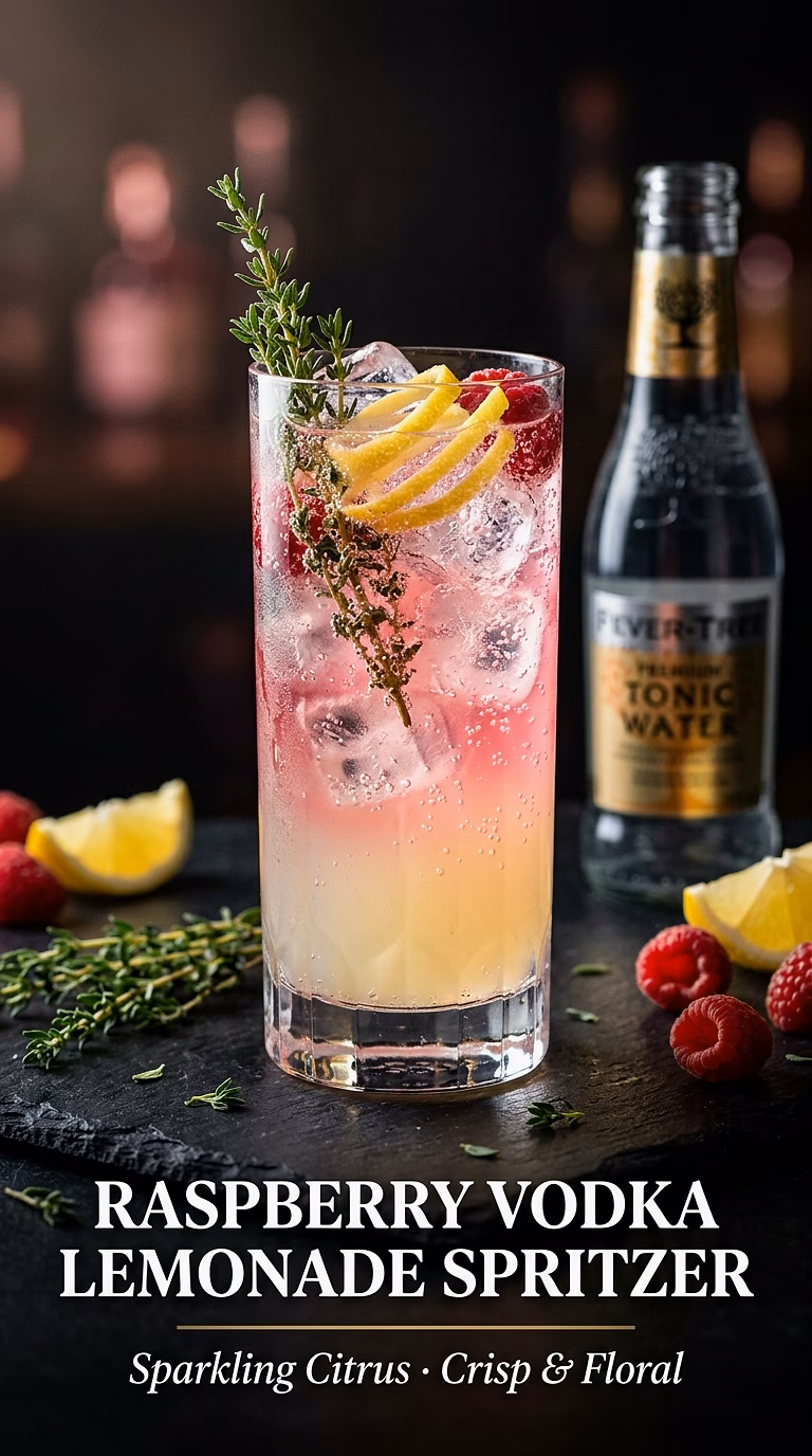 Raspberry Vodka Lemonade Spritzer
