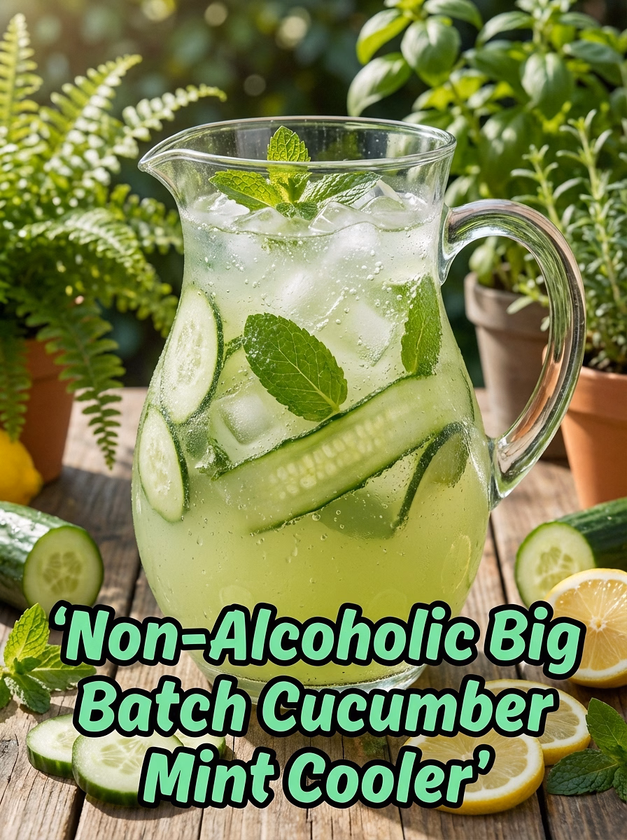 Non-Alcoholic Big Batch Cucumber Mint Cooler