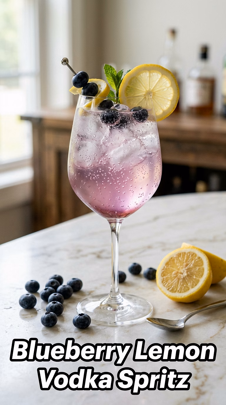 Blueberry Lemon Vodka Spritz