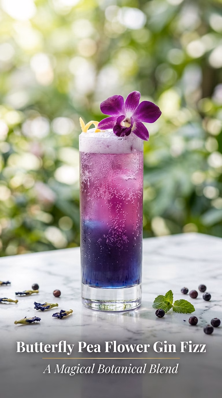 Butterfly Pea Flower Gin Fizz