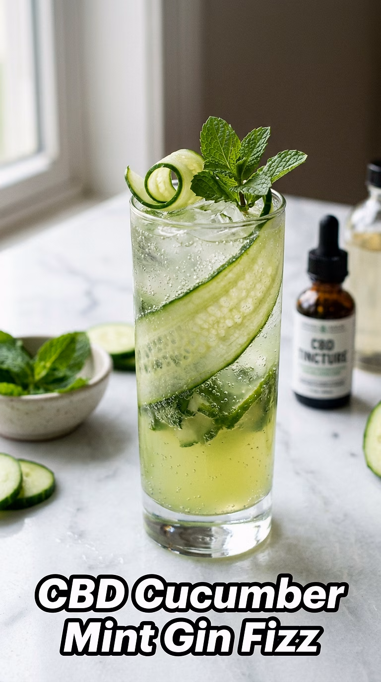 CBD Cucumber Mint Gin Fizz