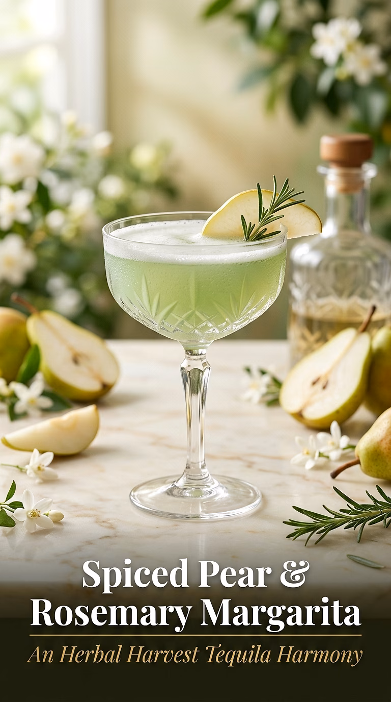 Spiced Pear and Rosemary Margarita