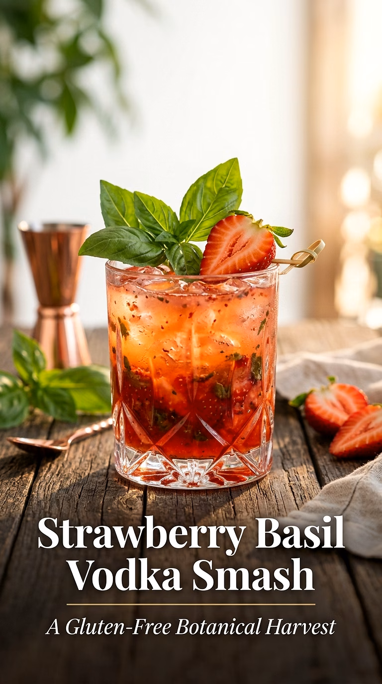 Strawberry Basil Vodka Smash