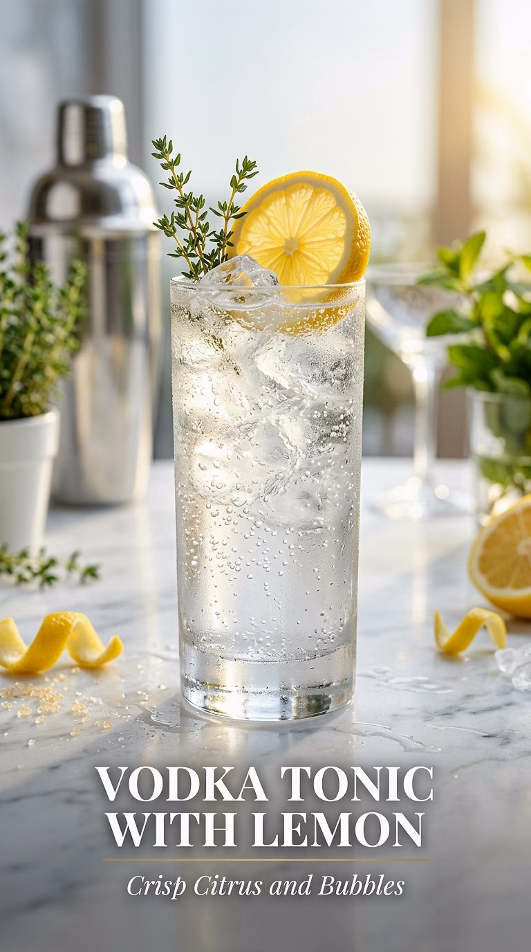 Vodka Tonic with Lemon