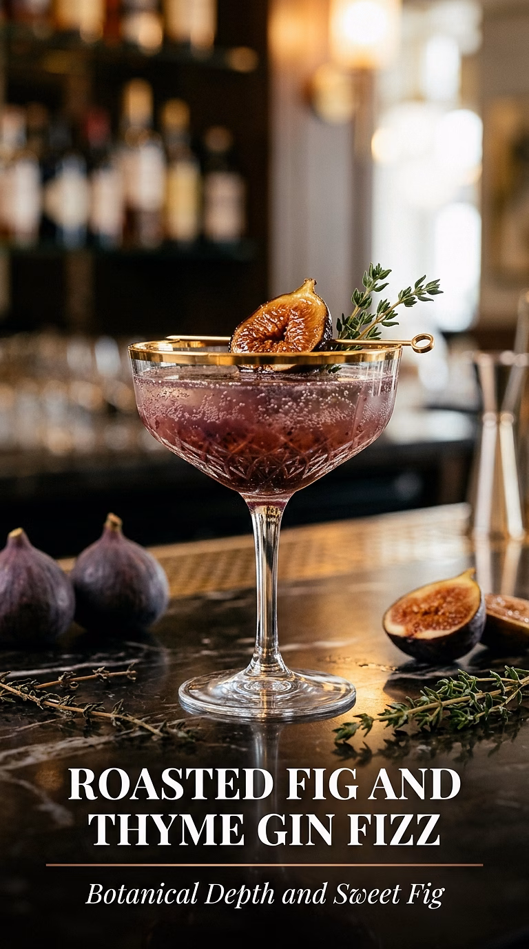 Roasted Fig and Thyme Gin Fizz