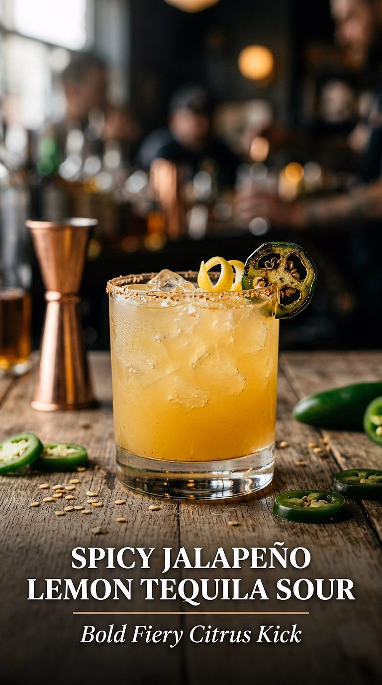 Spicy Jalapeño Lemon Tequila Sour