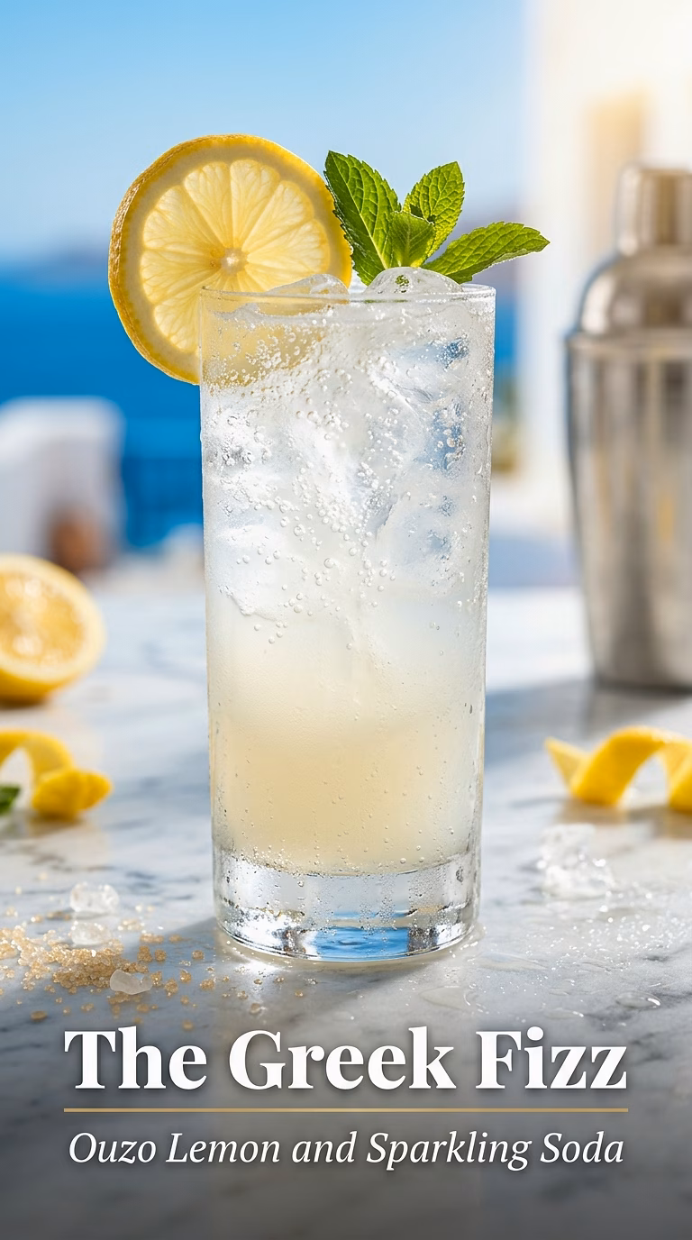 The Greek Fizz (Ouzo Lemon Soda)